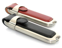 Metal & leather Usb Drive Red