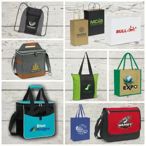 Promotional Bags, including comprehensive range of Tote Bags, all custom branded by ADM Solutions.