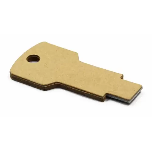 A key shaped usb drive made from 100% recyclable cardboard material which can have your logo printed on it.