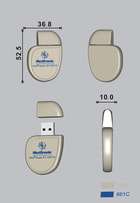 A 3d drawing of a pacemaker shaped usb drive