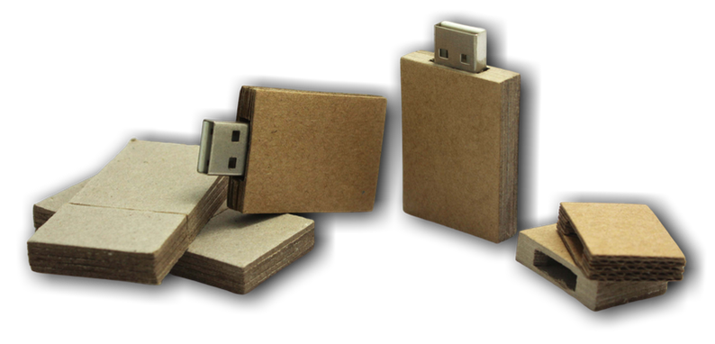 ECO Style USB Drives made from Kraft Board that can have your logo printed onto them.
