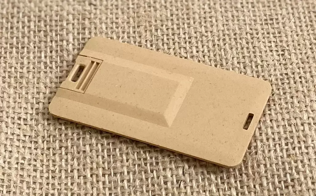 A Eco slimline Plastic Credit Card shaped usb drive made from eco friendly wheat straw plastic, which can have a full colour image printed on the USB drive.